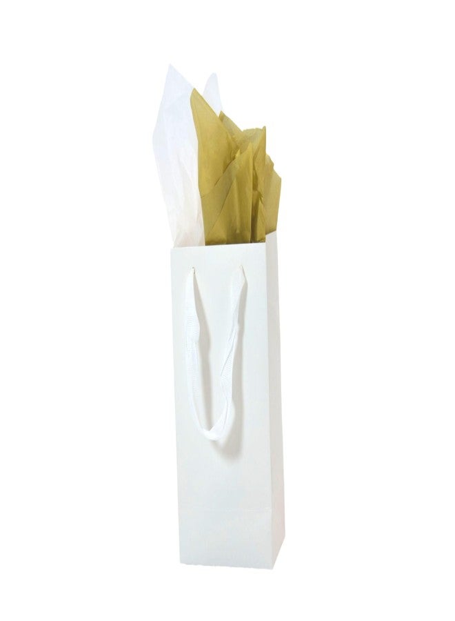 JUNESHE 4 Pack Small White Gift Bags with Tissue Paper, 8 inch Mini Tiny Little Paper Bag for Birthday Party Favors Baby Bridal Shower Shopping Presents Wedding Welcome - Image 1